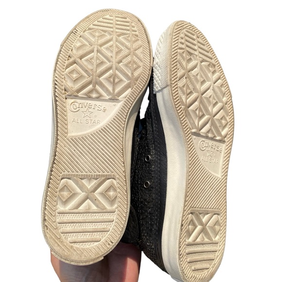 CONVERSE | Black High-Top Sneakers | Black Sequence | EUC | Rare Find - Picture 5 of 7